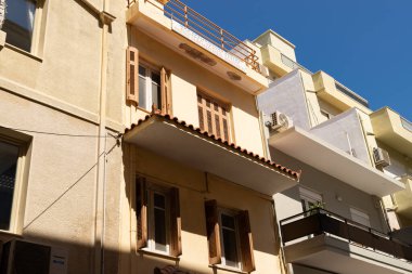 Heraklion, Girit - Yunanistan - 21 Eylül 2023: Yunanistan 'ın Heraklion kentindeki şehir merkezinin dışı.