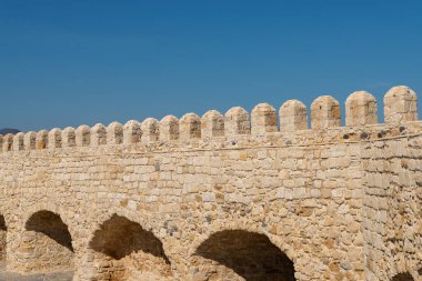 Heraklion, Girit - Yunanistan - 21 Eylül 2023: Koules Kalesi, 1540 yılında Yunanistan 'ın Heraklion kentinde tamamlandı.