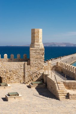 Heraklion, Girit - Yunanistan - 21 Eylül 2023: Koules Kalesi, 1540 yılında Yunanistan 'ın Heraklion kentinde tamamlandı.