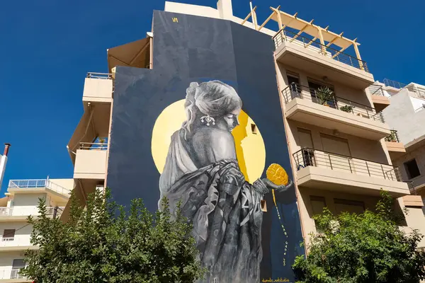 Heraklion Crete Greece September 21St 2023 Mural Duende Art Studio — Stock Photo, Image