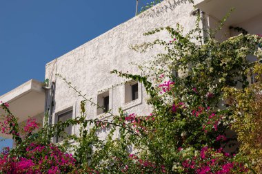 Agia Pelagia, Girit, Yunanistan şehir merkezindeki binanın dışı.