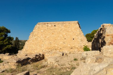 Knossos, Girit - Yunanistan - 21 Eylül 2023: Knossos, Girit, Yunanistan 'daki Knossos Sarayı kalıntıları.