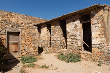 Spinalonga, Girit, Yunanistan 'daki harabeler.