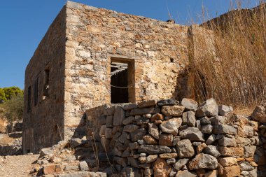 Spinalonga, Girit, Yunanistan 'daki harabeler.