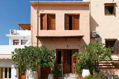 Eski Şehir Rethymno, Girit, Yunanistan 'daki binanın dışı.