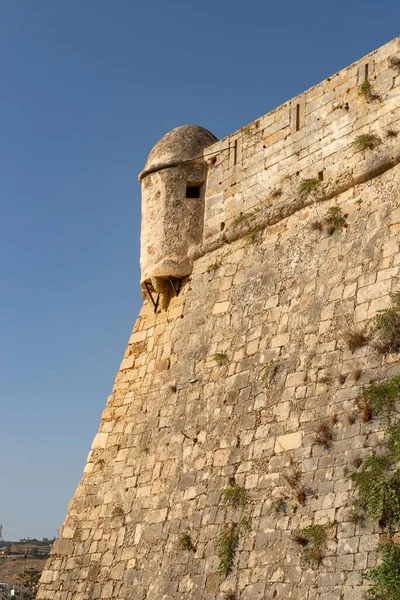 Fortezza Kalesi Nin Dış Duvarları Yüzyılda Yunanistan Rethymno Kentinde Inşa Stok Fotoğraf
