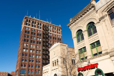 Jackson, Michigan - ABD - 14 Kasım 2023: Jackson, Michigan, ABD 'deki şehir merkezi.