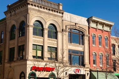 Jackson, Michigan - ABD - 14 Kasım 2023: Jackson, Michigan, ABD 'deki şehir merkezi.