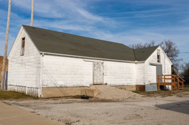 Exterior of downtown building in Odell, Illinois, USA.