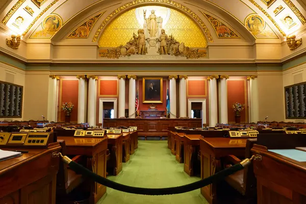 stock image St. Paul, Minnesota - United States - August 14th, 2024: Interior of the House Chambers at the Minnesota State Capitol Building in St. Paul, Minnesota, USA.