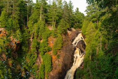 Big Manitou Falls on a beautiful Summer afternoon at Pattison State Park, Wisconsin, USA. clipart