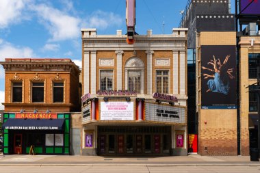 Minneapolis, Minnesota - United States - August 15th, 2024: Exterior of the Orpheum Theatre, originally opened in 1921, in downtown Minneapolis, Minnesota, USA. clipart