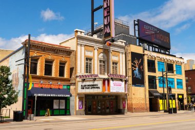 Minneapolis, Minnesota - United States - August 15th, 2024: Exterior of the Orpheum Theatre, originally opened in 1921, in downtown Minneapolis, Minnesota, USA. clipart