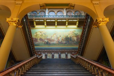 Des Moines, Iowa - United States - September 16th, 2024: Interior of the Iowa State Capitol Building in Des Moines, Iowa, USA. clipart