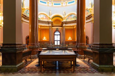 Des Moines, Iowa - United States - September 16th, 2024: Interior of the Iowa State Capitol Building in Des Moines, Iowa, USA. clipart