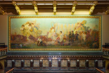 Des Moines, Iowa - United States - September 16th, 2024: Interior of the Iowa State Capitol Building in Des Moines, Iowa, USA. clipart