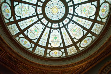 Chicago, Illinois - ABD - 13 Ocak 2025: Rotunda Cumhuriyeti Büyük Ordusu, 1897 'de tamamlandı ve 2022' de Chicago Kültür Merkezi 'nde restore edildi..