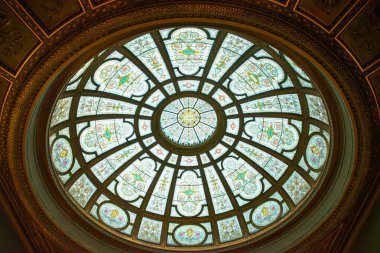 Chicago, Illinois - ABD - 13 Ocak 2025: Rotunda Cumhuriyeti Büyük Ordusu, 1897 'de tamamlandı ve 2022' de Chicago Kültür Merkezi 'nde restore edildi..