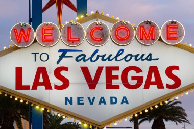 Las Vegas 'a hoş geldiniz tabelası Las Vegas, Nevada, ABD' de..