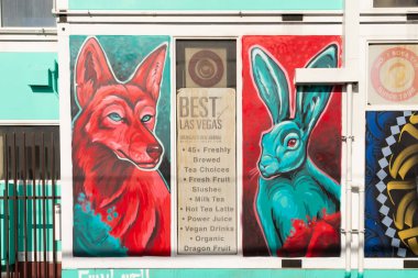 Las Vegas, Nevada - ABD - 2 Mart 2025: Fremont Caddesi 'ndeki Downtown Container Park' ın dışı.