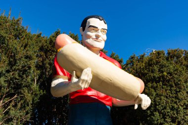Atlanta, Illinois - ABD - 22 Mart 2025: The Bunyon Giant, ABD 'nin Illinois eyaletinin Atlanta şehrinde 66..