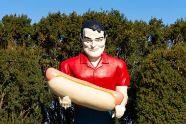 Atlanta, Illinois - ABD - 22 Mart 2025: The Bunyon Giant, ABD 'nin Illinois eyaletinin Atlanta şehrinde 66..