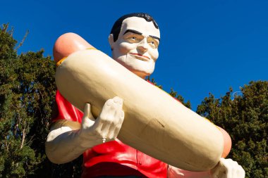 Atlanta, Illinois - ABD - 22 Mart 2025: The Bunyon Giant, ABD 'nin Illinois eyaletinin Atlanta şehrinde 66..