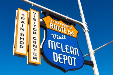 McLean, Illinois - ABD - 22 Mart 2025: McLean Depot McLean, Illinois, ABD 'de tarihi Route 66' da.