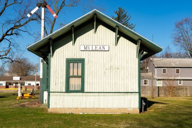 McLean, Illinois - ABD - 22 Mart 2025: McLean Depot McLean, Illinois, ABD 'de tarihi Route 66' da.