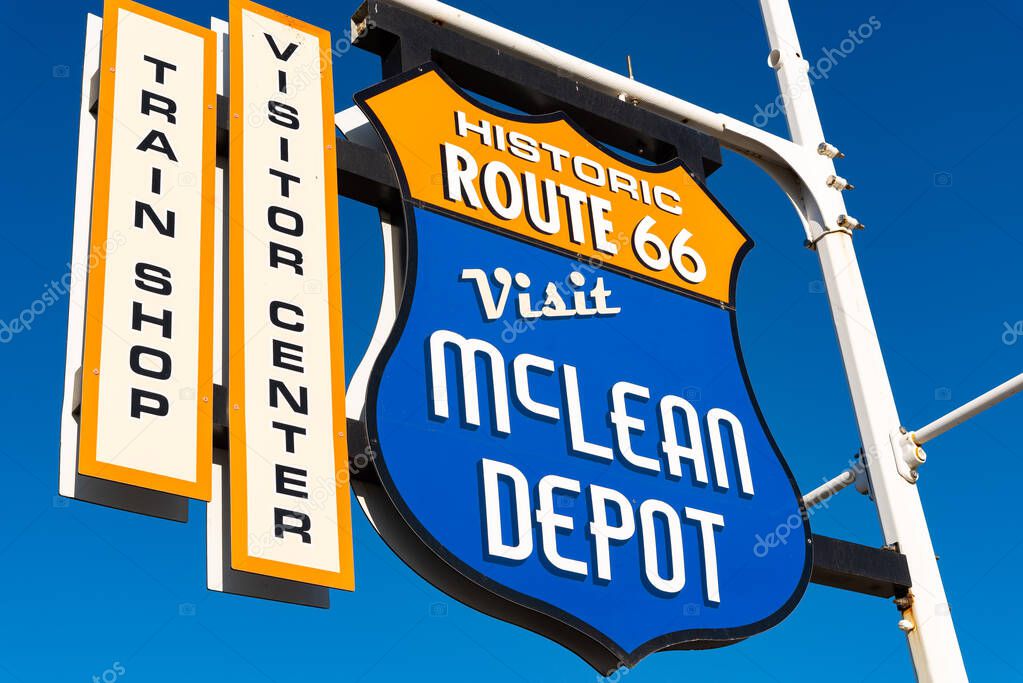 McLean, Illinois - United States - March 22nd, 2025: The McLean Depot on historic Route 66 in McLean, Illinois, USA.