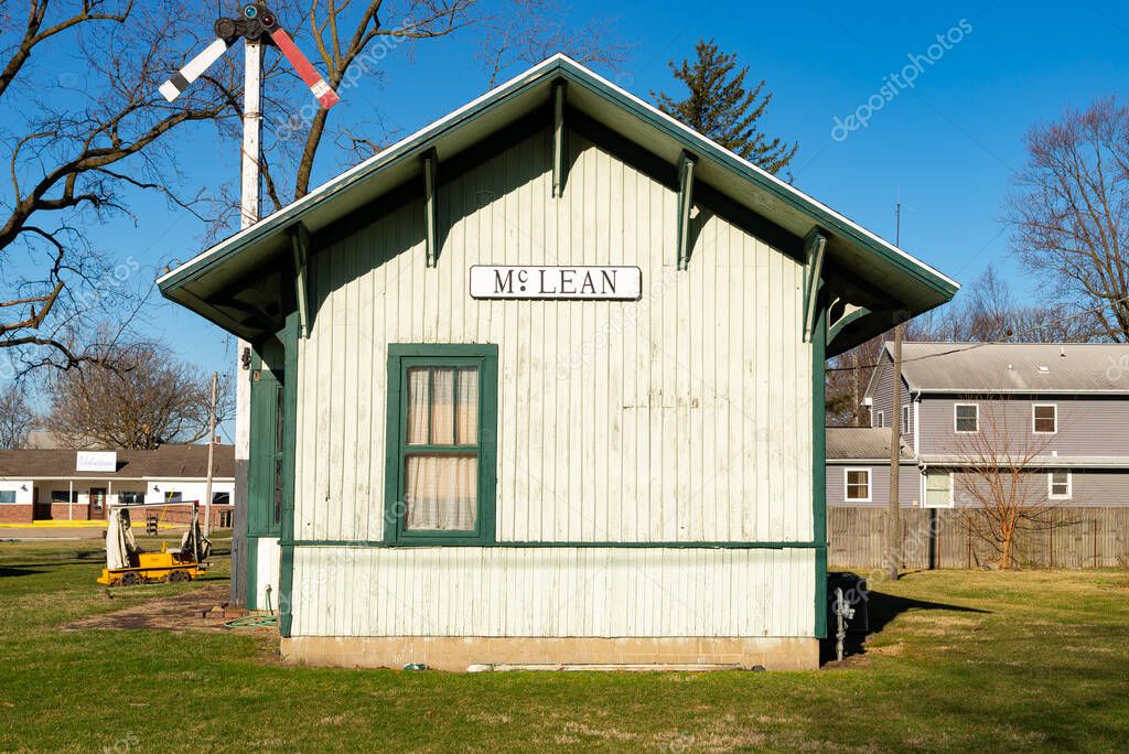 McLean, Illinois - United States - March 22nd, 2025: The McLean Depot on historic Route 66 in McLean, Illinois, USA.