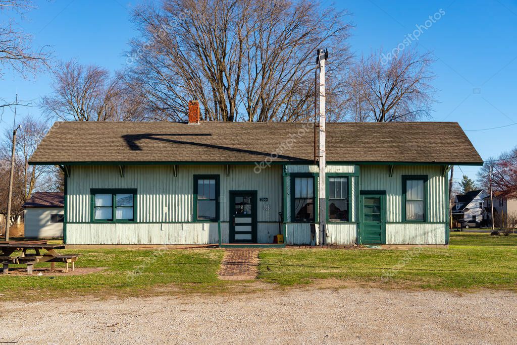 McLean, Illinois - United States - March 22nd, 2025: The McLean Depot on historic Route 66 in McLean, Illinois, USA.