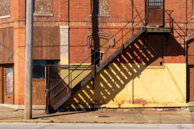 Clinton, Illinois, ABD 'deki şehir merkezi binasının dışı..