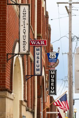 Pontiac, Illinois - ABD - 27 Mayıs 2025: Pontiac, Illinois, ABD 'deki 66..