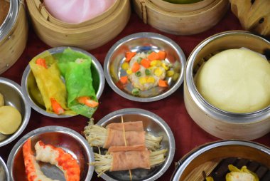 Geleneksel Tayland Kahvaltısı Dim Sum Ev Yapımı 