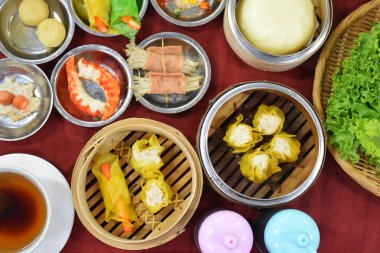Geleneksel Tayland Kahvaltısı Dim Sum Ev Yapımı 