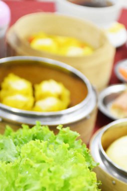Geleneksel Tayland Kahvaltısı Dim Sum Ev Yapımı 