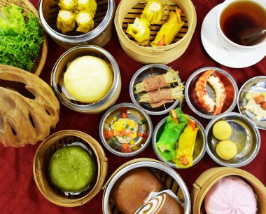 Geleneksel Tayland Kahvaltısı Dim Sum Ev Yapımı 