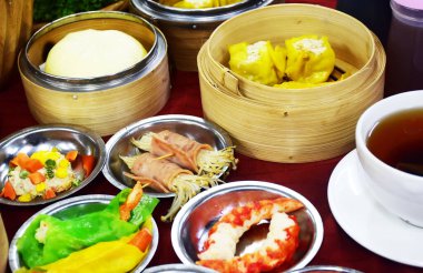 Geleneksel Tayland Kahvaltısı Dim Sum Ev Yapımı 