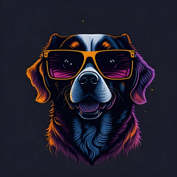 Μια Επαγγελματική Φωτογραφία Ενός Ρεαλιστικού Σκύλου Που Φοράει Γυαλιά Ηλίου — Φωτογραφία Αρχείου