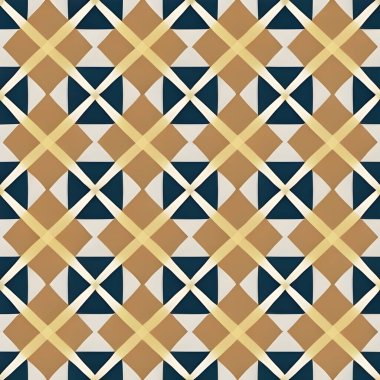 Geometrik şekiller kullanılarak oluşturulmuş dengeli ve simetrik bir desen, düzen ve sükuneti çağrıştıran bir renk paleti ile.