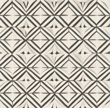 Geometrik şekiller kullanılarak oluşturulmuş dengeli ve simetrik bir desen, düzen ve sükuneti çağrıştıran bir renk paleti ile.