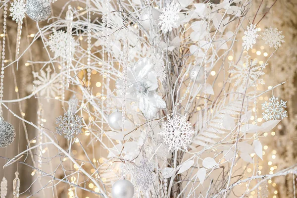 Interior Casa Está Decorado Com Uma Árvore Natal Antecipação Das — Fotografia de Stock