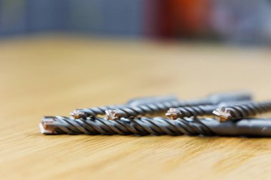 A set of metal drills for a screwdriver, drills for drilling holes.