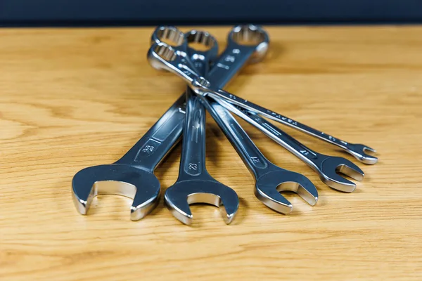 Tools for the master builder. A set of metal keys of different diameters.