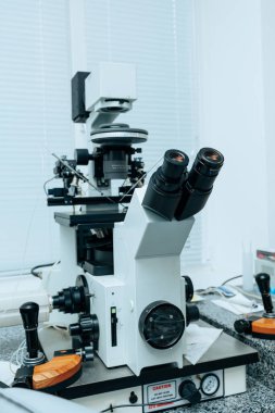 Modern multifunctional medical microscope, experiments on modern medical microscope equipment