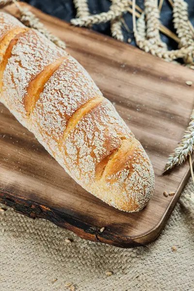 stock image Freshly baked rye bread on a mixture of whole grain, rye and wheat flour. Fresh homemade bread. Craft pastries