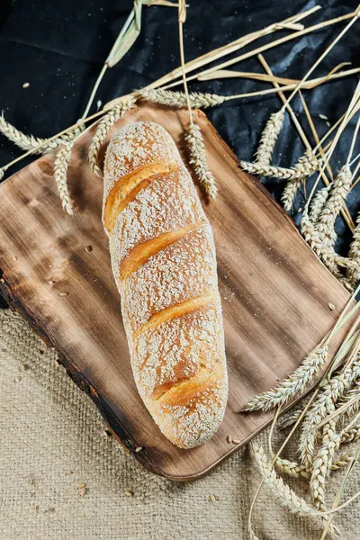 stock image Freshly baked rye bread on a mixture of whole grain, rye and wheat flour. Fresh homemade bread. Craft pastries