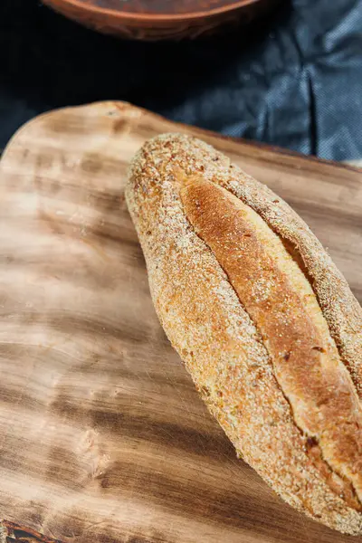 stock image Freshly baked rye bread on a mixture of whole grain, rye and wheat flour. Fresh homemade bread. Craft pastries