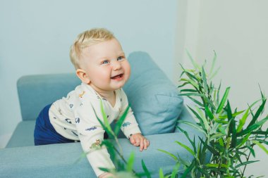 Neşeli ve neşeli bir bebek, rahat ve davetkar bir yaşam alanını mutlulukla keşfeder. Masumiyet ve doğayı gözler önüne serer.